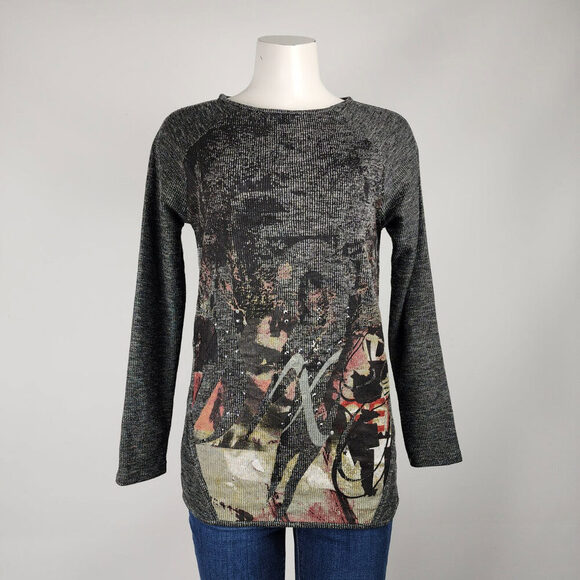 Oxygen Grey Knit Sweater Size S - Picture 1 of 9